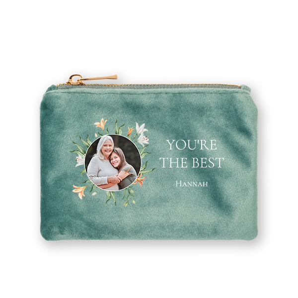 Petite trousse en velours verte Petite trousse en velours verte