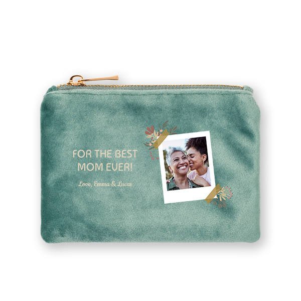 Petite trousse en velours verte Petite trousse en velours verte