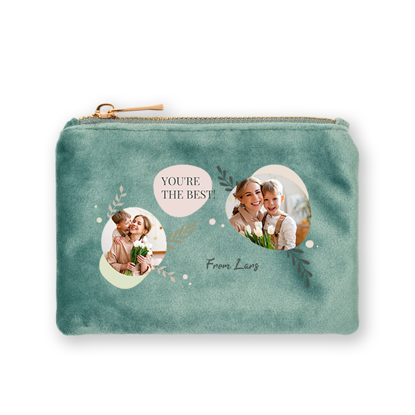 Petite trousse en velours verte