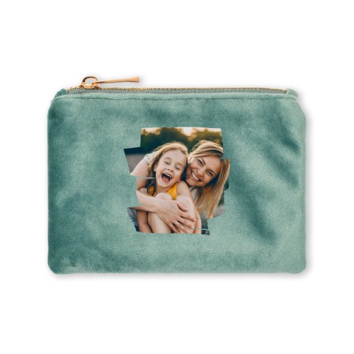 Petite trousse en velours verte