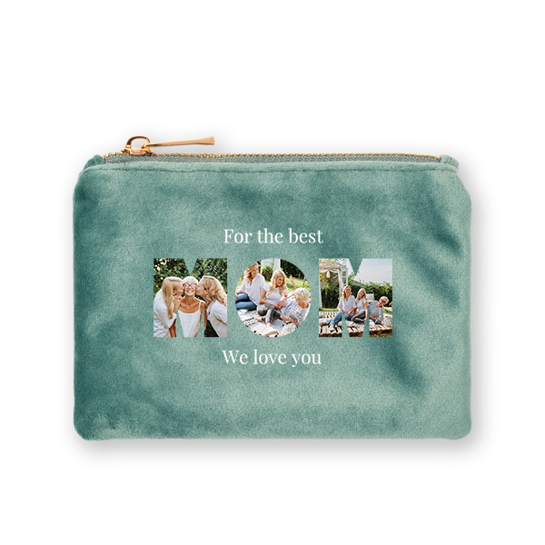 Petite trousse en velours verte