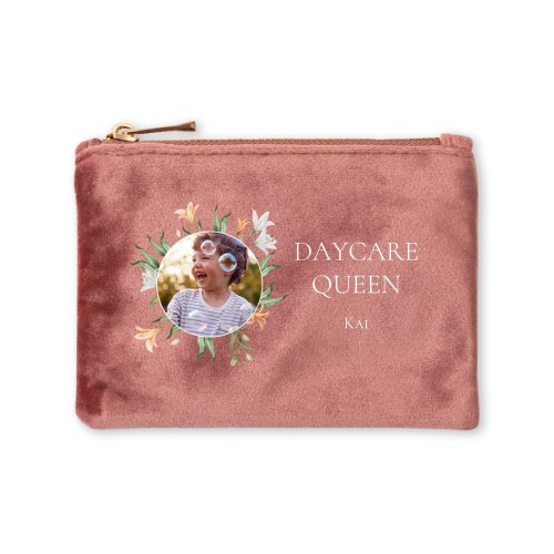 Kleine Kosmetiktasche Samt Rosa