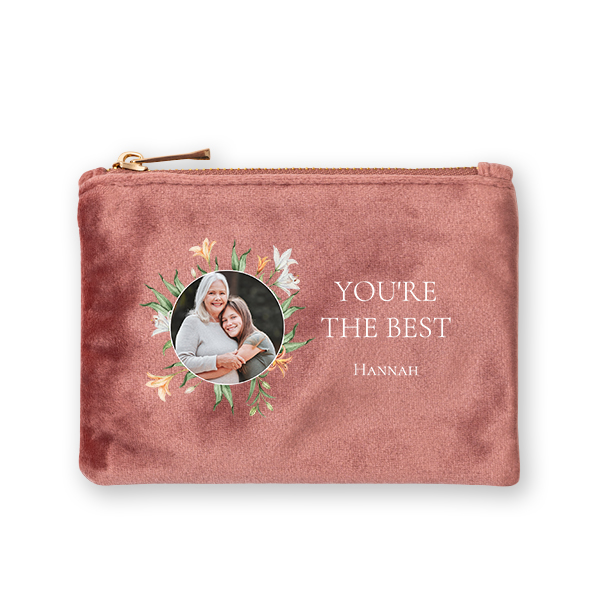Petite trousse en velours rose Petite trousse en velours rose