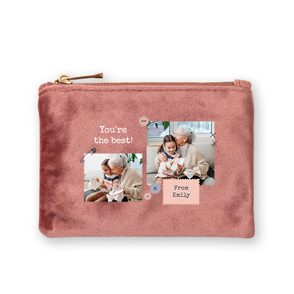 Petite trousse en velours rose