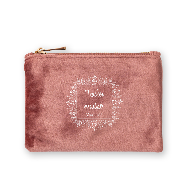 Petite trousse en velours rose