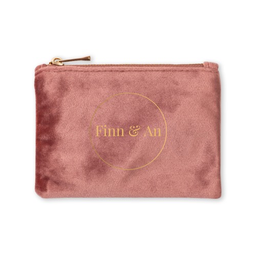 Kleine Kosmetiktasche Samt Rosa