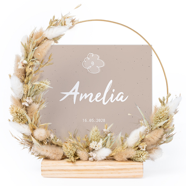 Dried flower wreath with 1 photo card Dried flower wreath with 1 photo card