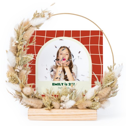 Couronne de fleurs sechées avec 1 carte