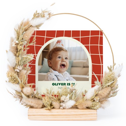 Dried flower wreath with 1 photo card