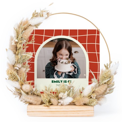 Couronne de fleurs sechées avec 1 carte