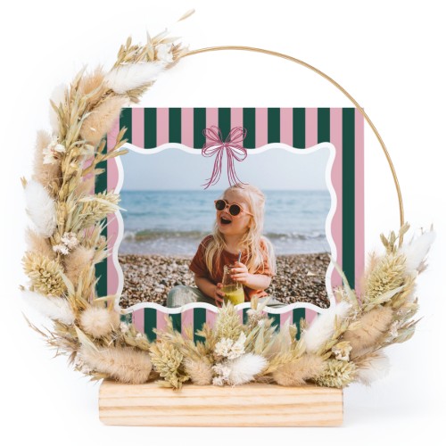 Tørret blomsterkrans med 1 fotokort Tørret blomsterkrans med 1 fotokort