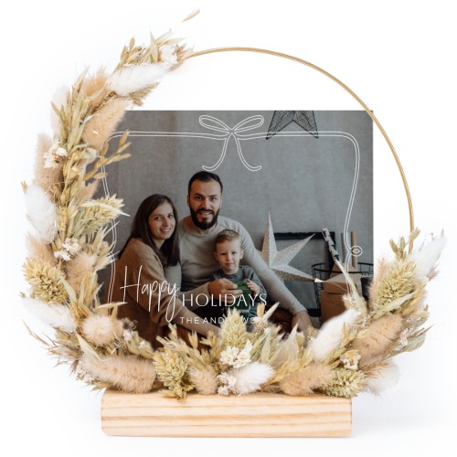 Dried flower wreath with 1 photo card