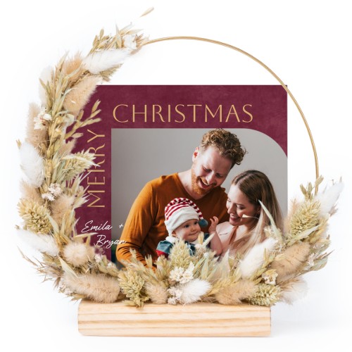 Tørret blomsterkrans med 1 fotokort Tørret blomsterkrans med 1 fotokort