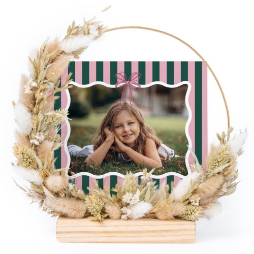 Tørret blomsterkrans med 1 fotokort Tørret blomsterkrans med 1 fotokort