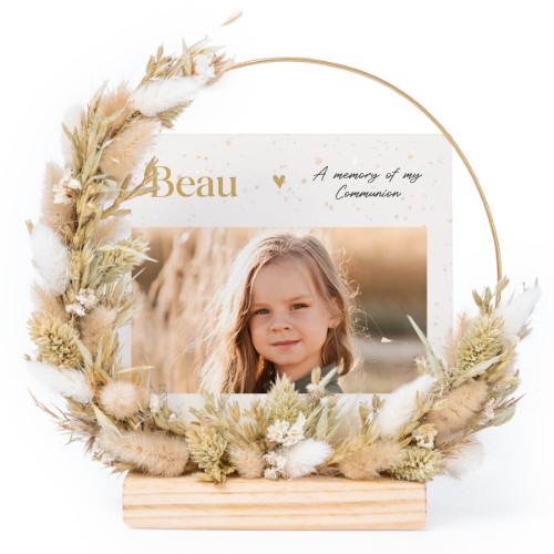 Tørret blomsterkrans med 1 fotokort Tørret blomsterkrans med 1 fotokort