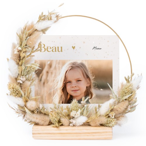 Tørret blomsterkrans med 1 fotokort Tørret blomsterkrans med 1 fotokort
