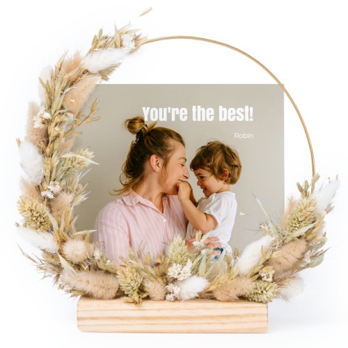 Dried flower wreath with 1 photo card
