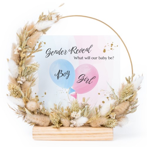 Dried flower wreath with 1 photo card