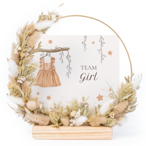 Dried flower wreath with 1 photo card