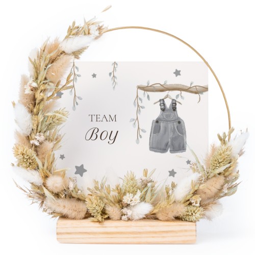 Dried flower wreath with 1 photo card