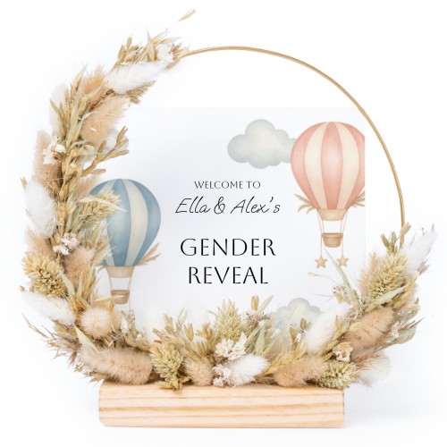 Dried flower wreath with 1 photo card
