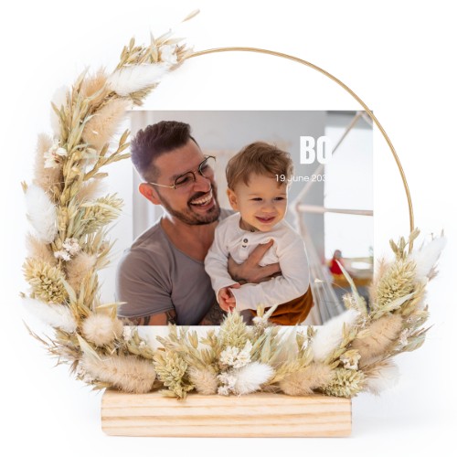Dried flower wreath with 1 photo card Dried flower wreath with 1 photo card