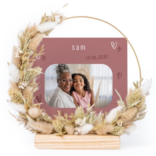 Couronne de fleurs sechées avec 1 carte