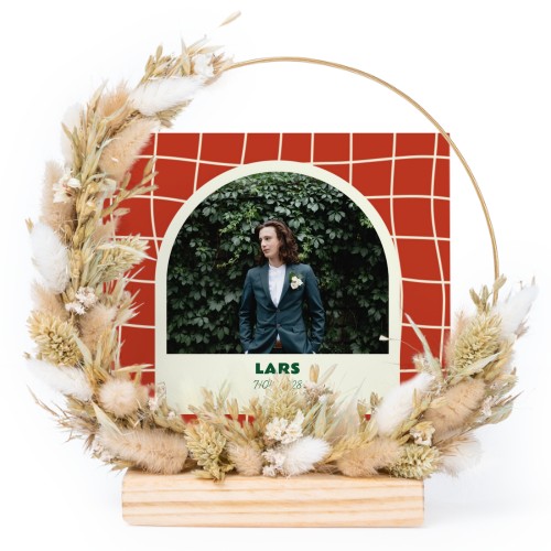 Dried flower wreath with 1 photo card