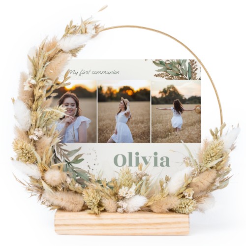 Dried flower wreath with 1 photo card Dried flower wreath with 1 photo card