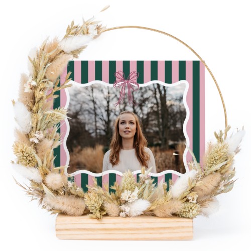 Tørret blomsterkrans med 1 fotokort Tørret blomsterkrans med 1 fotokort