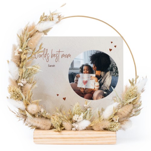 Dried flower wreath with 1 photo card Dried flower wreath with 1 photo card