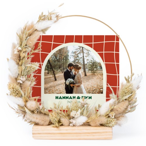 Tørret blomsterkrans med 1 fotokort