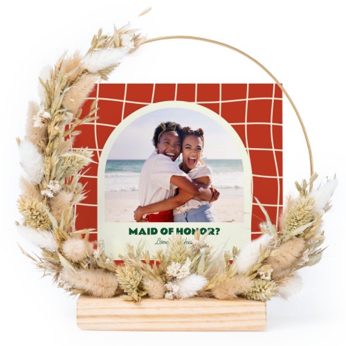 Krans med torkade blommor med 1 fotokort