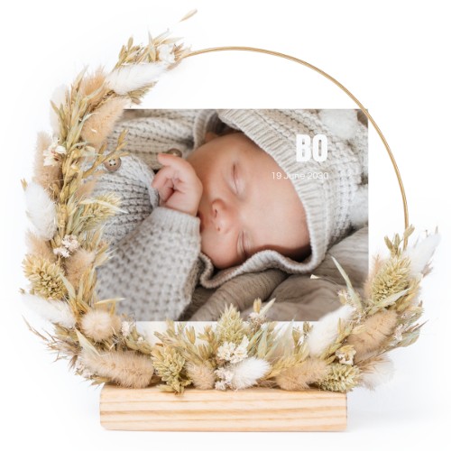 Krans met gedroogde bloemen en 13 fotokaarten