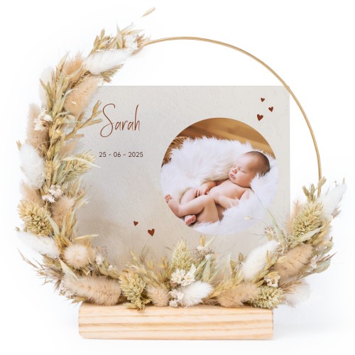 Dried flower wreath with 13 photo cards