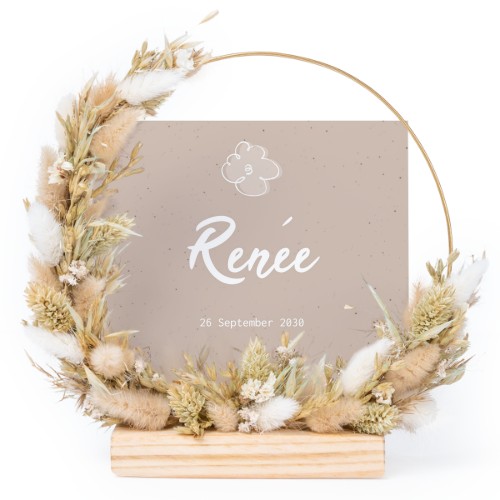 Dried flower wreath with 13 photo cards Dried flower wreath with 13 photo cards