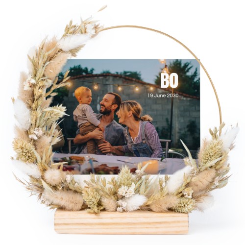 Couronne de fleurs séchées avec 13 cartes