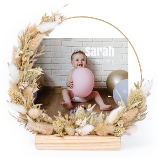 Dried flower wreath with 13 photo cards