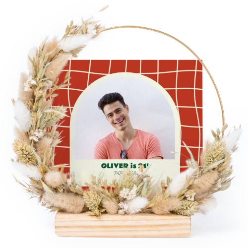 Dried flower wreath with 13 photo cards