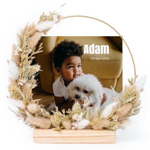 Dried flower wreath with 13 photo cards