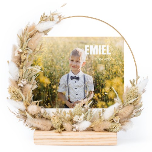 Couronne de fleurs séchées avec 13 cartes