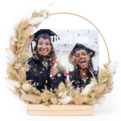 Dried flower wreath with 13 photo cards