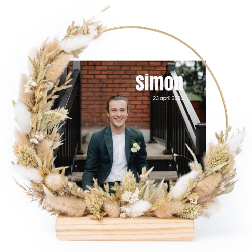 Gedroogde bloemenkrans met 13 fotokaarten
