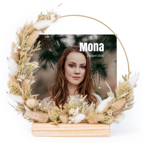 Tørret blomsterkrans med 13 fotokort Tørret blomsterkrans med 13 fotokort