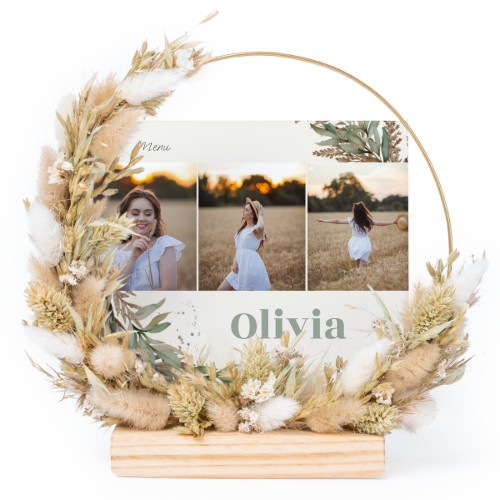 Dried flower wreath with 13 photo cards Dried flower wreath with 13 photo cards