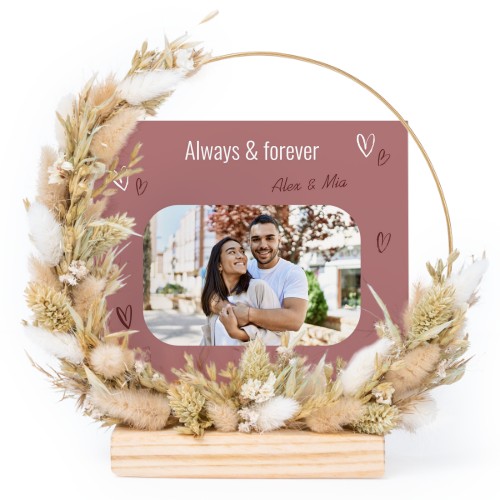 Couronne de fleurs séchées avec 13 cartes