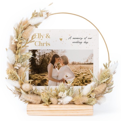 Dried flower wreath with 13 photo cards