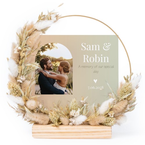 Dried flower wreath with 13 photo cards Dried flower wreath with 13 photo cards