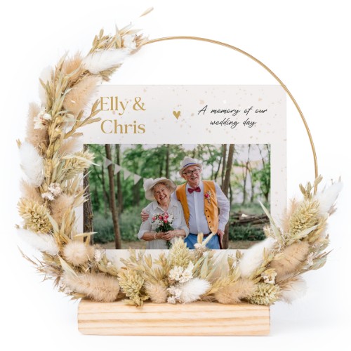 Dried flower wreath with 13 photo cards Dried flower wreath with 13 photo cards