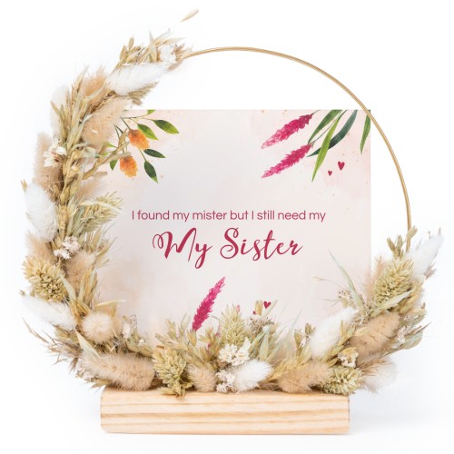 Dried flower wreath beige with 13 photo cards Dried flower wreath beige with 13 photo cards